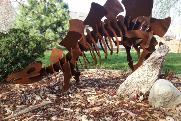 Metal Stegosaurus Skeleton